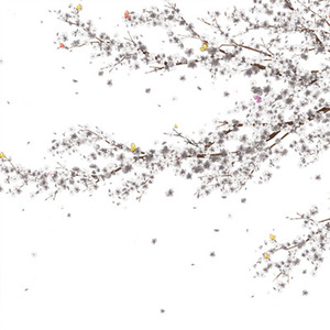 [나무자전거]뮤럴벽지[huea] pre-028 [접착/비접착]벚꽃/나무/일러스트/러블리, 나무자전거